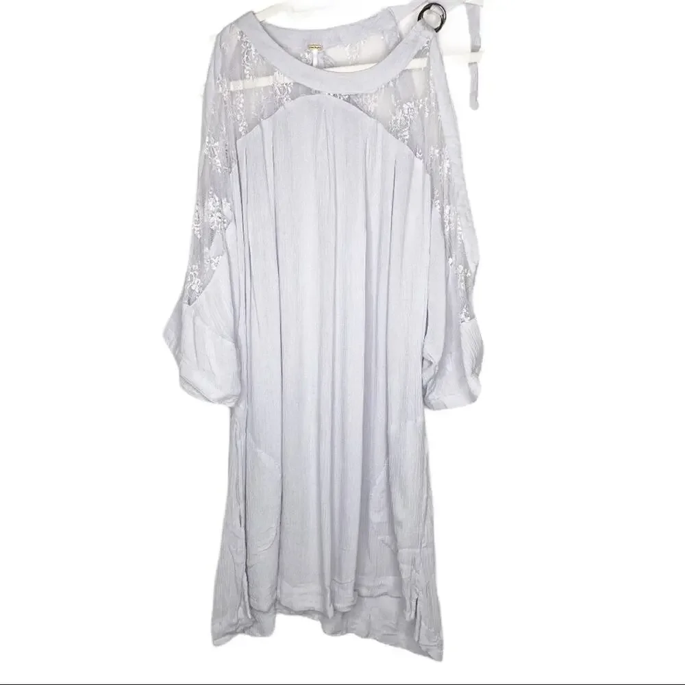Free People Lilac Lace Tunic Top Size Medium